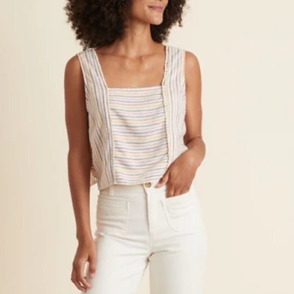 Marine Layer Stella Tank Mini Multi Stripe Size Medium - Picture 2 of 10